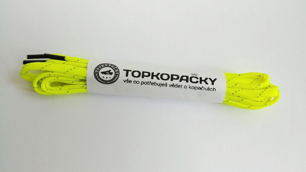 tkaničky do kopaček žluté s reflexní páskou